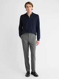 Pull à Col Montant Demi-Zip et Manches Longues