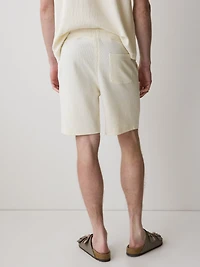 Ribbed Sweater Short with Elastic Waistband