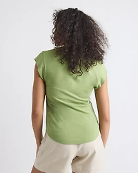 T-Shirt Classique à Manches Courtes et Col V