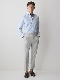 Chemise Habillée Bleue Pâle à Coupe Étroite en Dobby