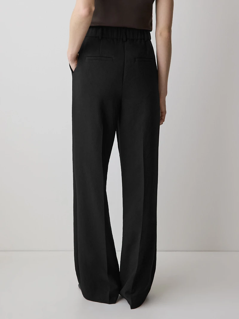 Pantalon à Taille Haute et Jambe Large