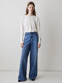 Haut à Manches Longues Col Rond Froncé