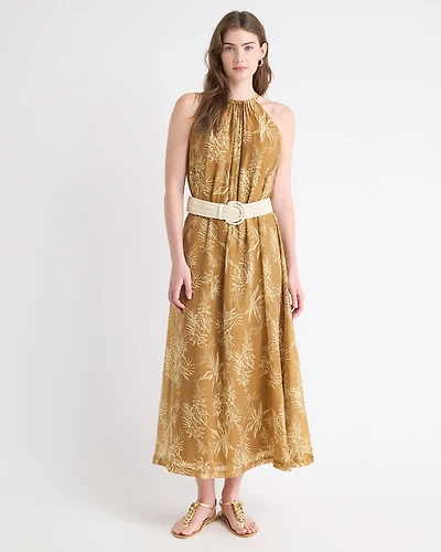 Sleeveless Halter-Neck Maxi Dress