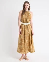 Sleeveless Halter-Neck Maxi Dress