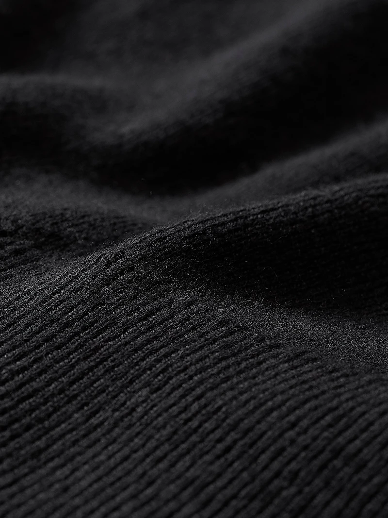 Extended-Sleeve Funnel-Neck Sweater