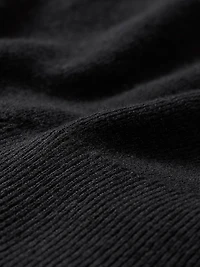 Extended-Sleeve Funnel-Neck Sweater