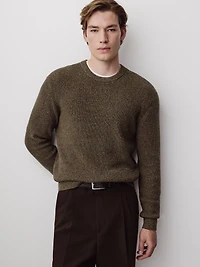 Cashmere-Blend Long-Sleeve Crew-Neck Sweater