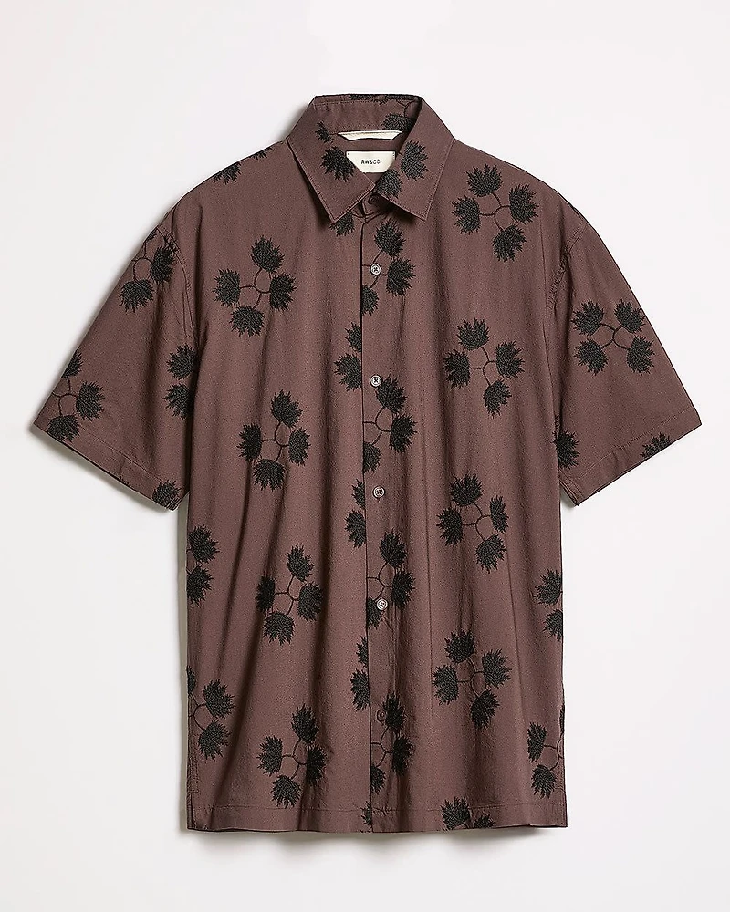 Short-Sleeve Shirt with Embroidered Details