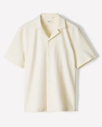 Chemise Texturée à Manches Courtes et Col Camp