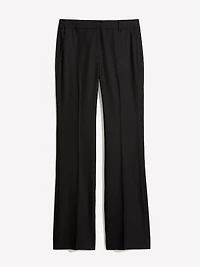Pantalon à Jambe Évasée et Taille Mi-Haute en Mélange de Laine