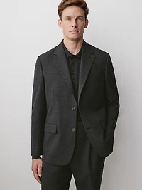 Veston de Complet à Coupe Droite en Tissu Technique