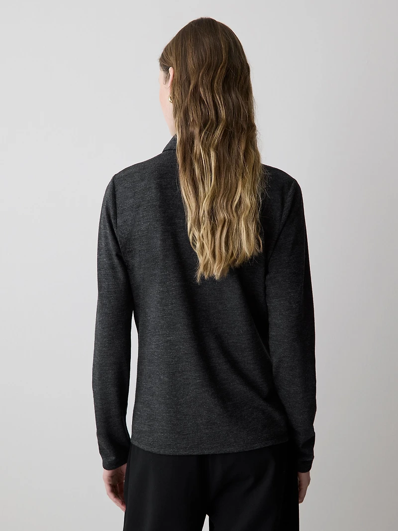 Polo Ajusté à Manches Longues