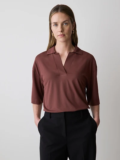 Polo en Tricot Piqué à Manches Courtes