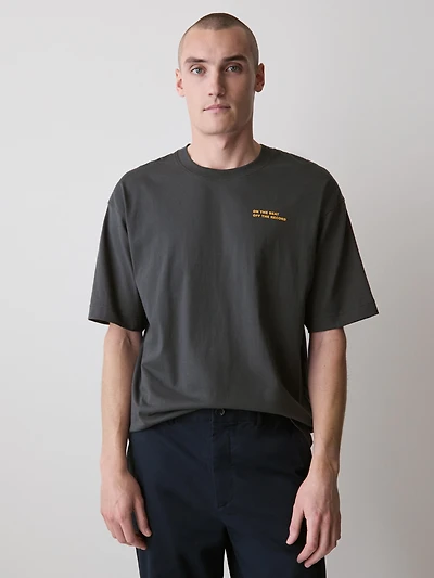 T-Shirt Ample à Manches Courtes et Col Rond avec Imprimé