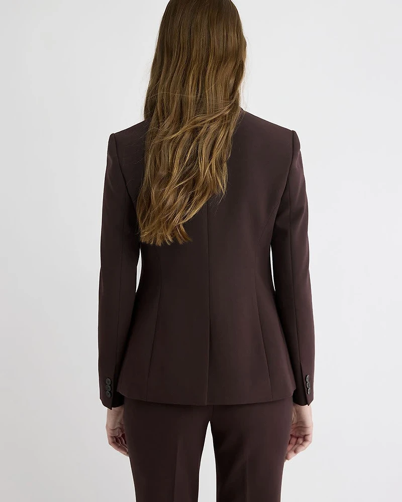 Fig Three-Button Fitted Blazer