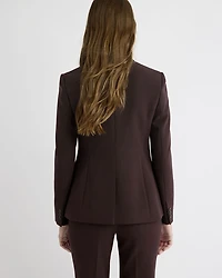 Fig Three-Button Fitted Blazer