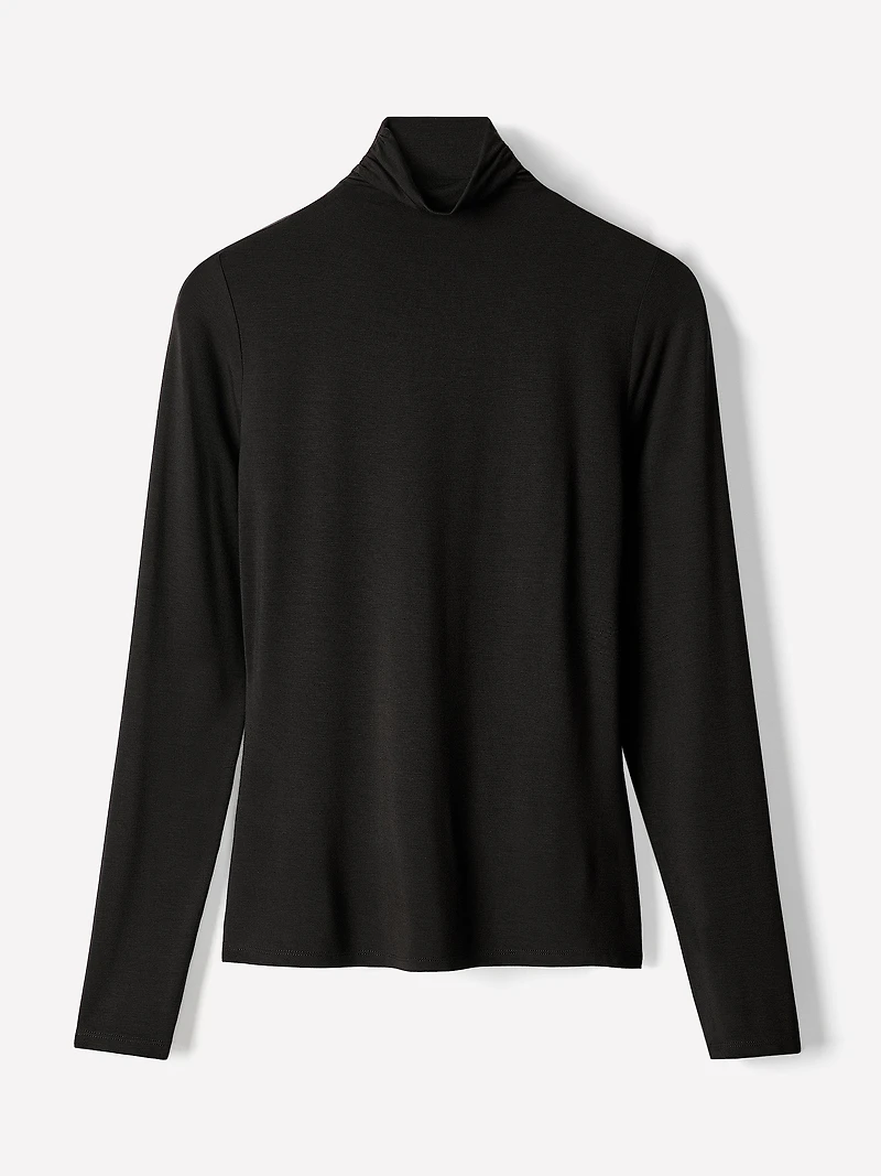Long-Sleeve Mock-Neck Top