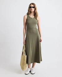 Sleeveless Crew-Neck Midi Dress