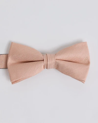 Peach Linen-Blend Bow Tie