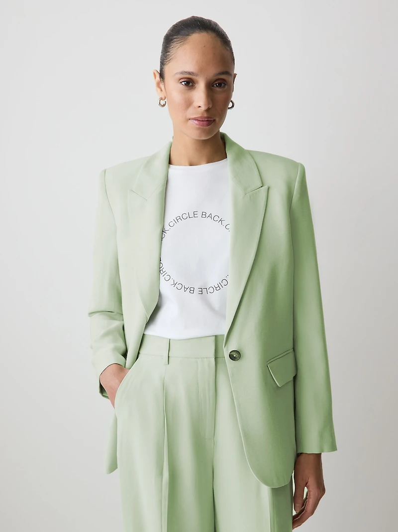 Relaxed-Fit One-Button Blazer