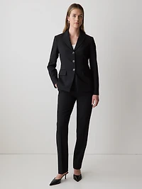 Fig Three-Button Fitted Blazer