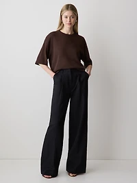 Short-Sleeve Crew-Neck Boxy Sweater