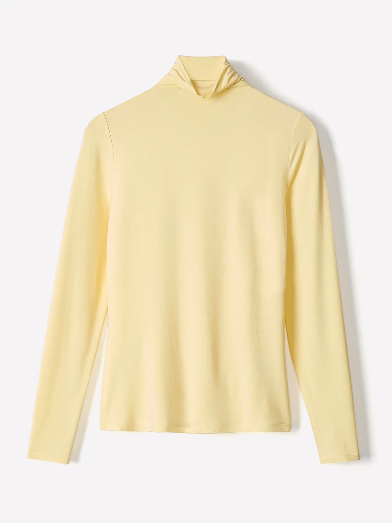 Long-Sleeve Mock-Neck Top