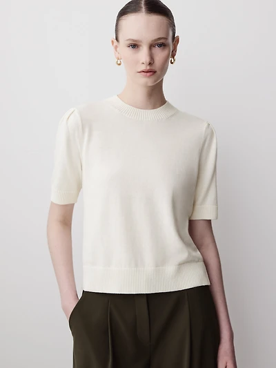 Short-Sleeve Crew-Neck Sweater