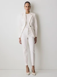 Pantalon Indispensable 7/8 Signature à Jambe Étroite et Taille Mi-Haute