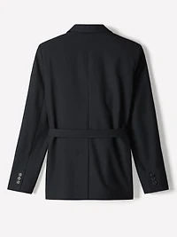 Relaxed-Fit One-Button Blazer with Removable Sash