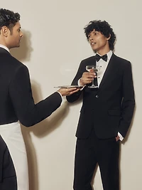 White Tailored Fit Tuxedo Shirt with French Cuffs