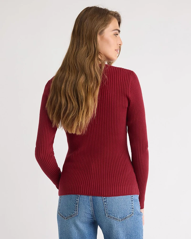 Long-Sleeve Ribbed Sweater
