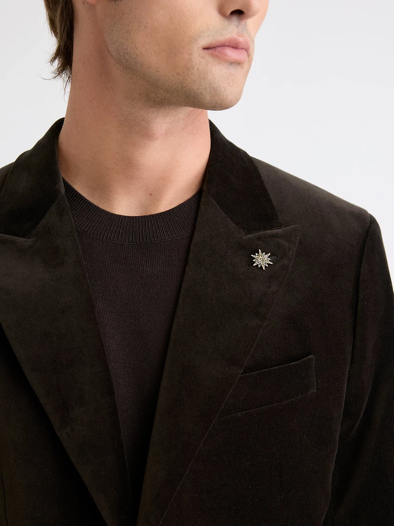 Tailored Fit Velvet Suit Blazer