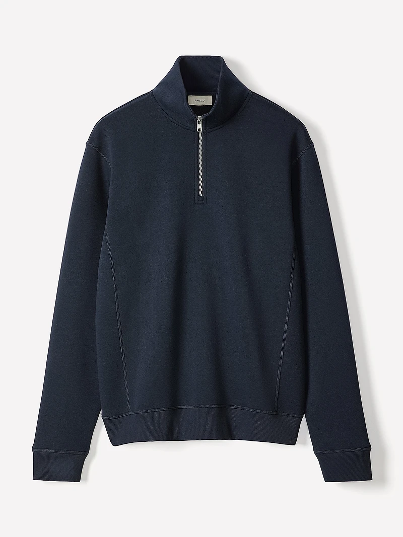 Long-Sleeve Half-Zip Mock-Neck Sweater