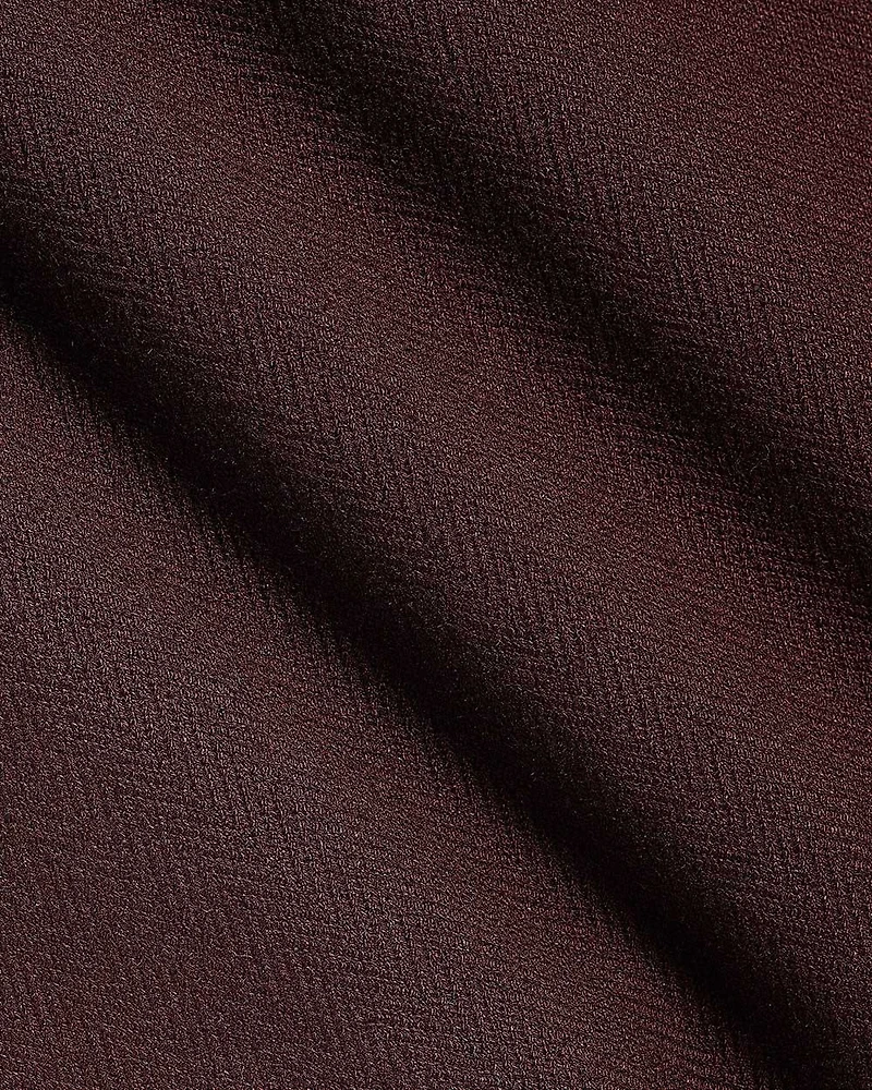 Short-Sleeve Herringbone Shirt with Camp Collar