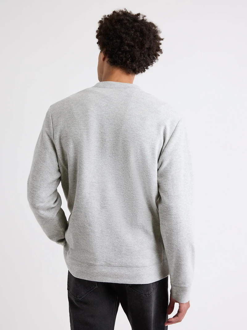 Pull Côtelé à Manches Longues et Col Rond