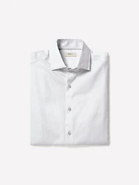 Chemise Habillée Blanche à Coupe Étroite Motif Géométrique