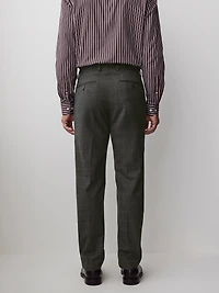 Slim-Fit Checkered Grey Wool Suit Pant