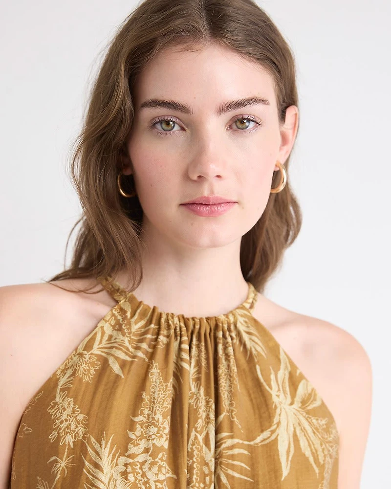 Sleeveless Halter-Neck Maxi Dress