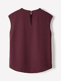Cap-Sleeve Crew-Neck Blouse