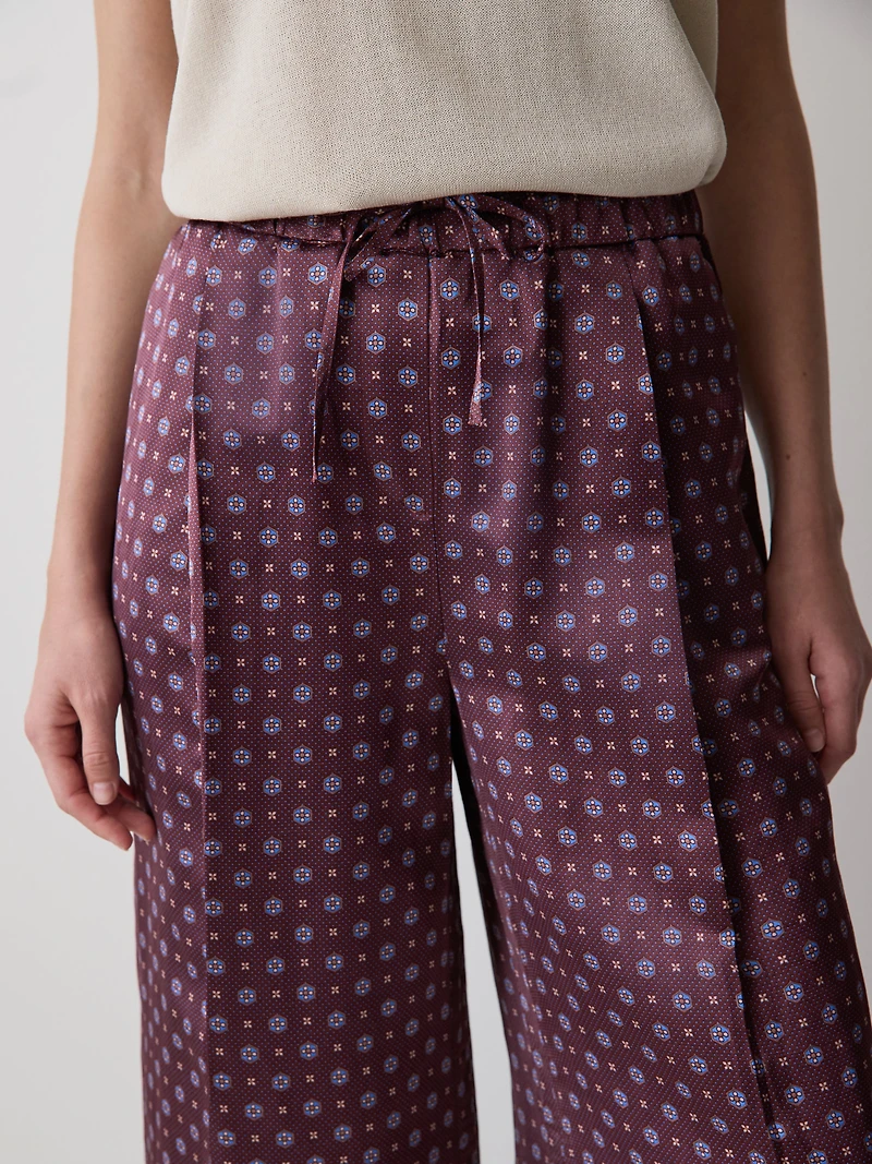 Pantalon à Jambe Large et Taille Mi-Haute Enfiler