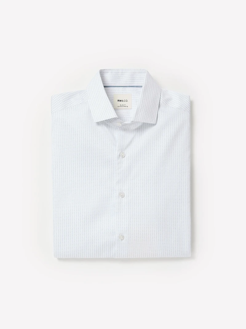 Slim-Fit Dress Shirt with Micro Dots