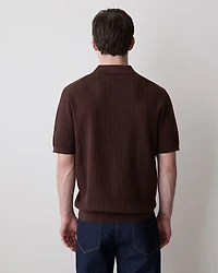 Polo à Manches Courtes en Coton avec Col Johnny