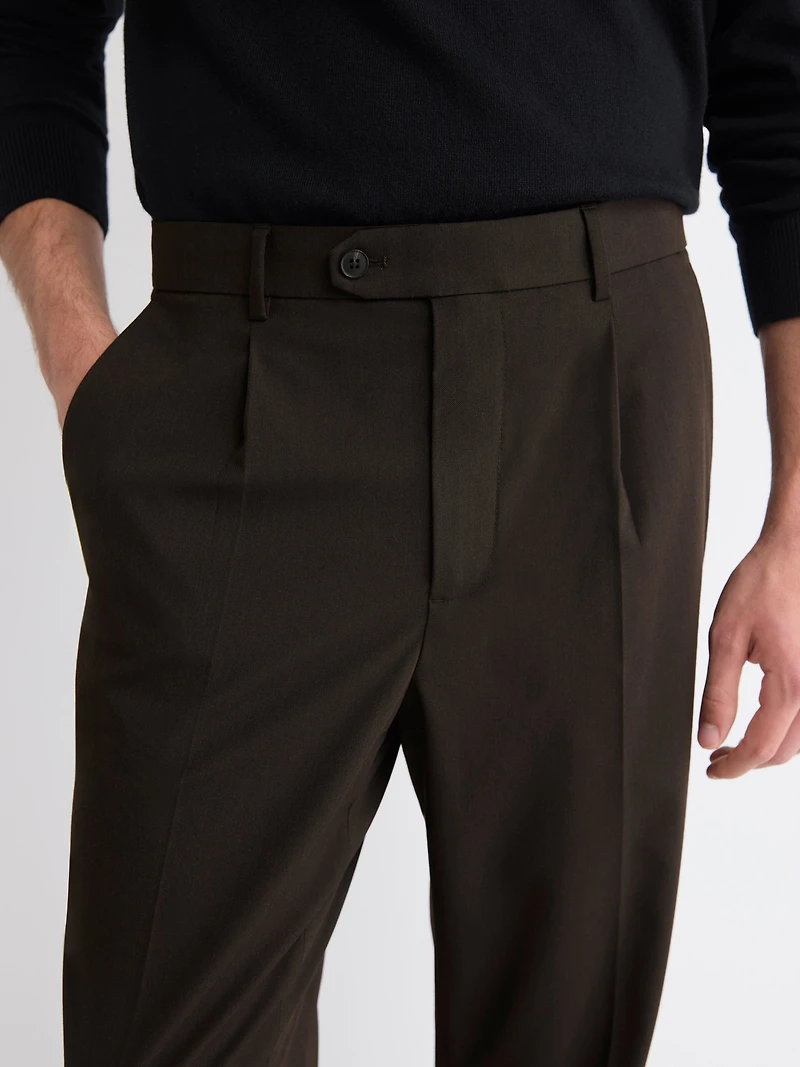 Pantalon Habillé à Jambe Fuselée Plissée