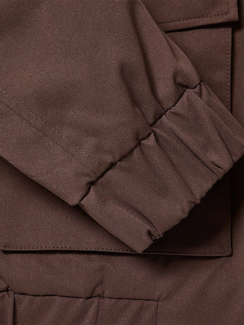 Veste Col Chemisier en Sergé Matelassé