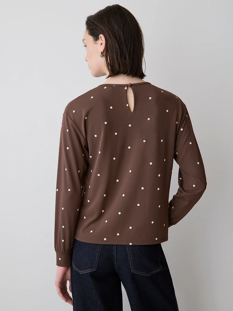 Haut à Manches Longues Col Rond Froncé