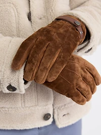 Suede Gloves with Tab