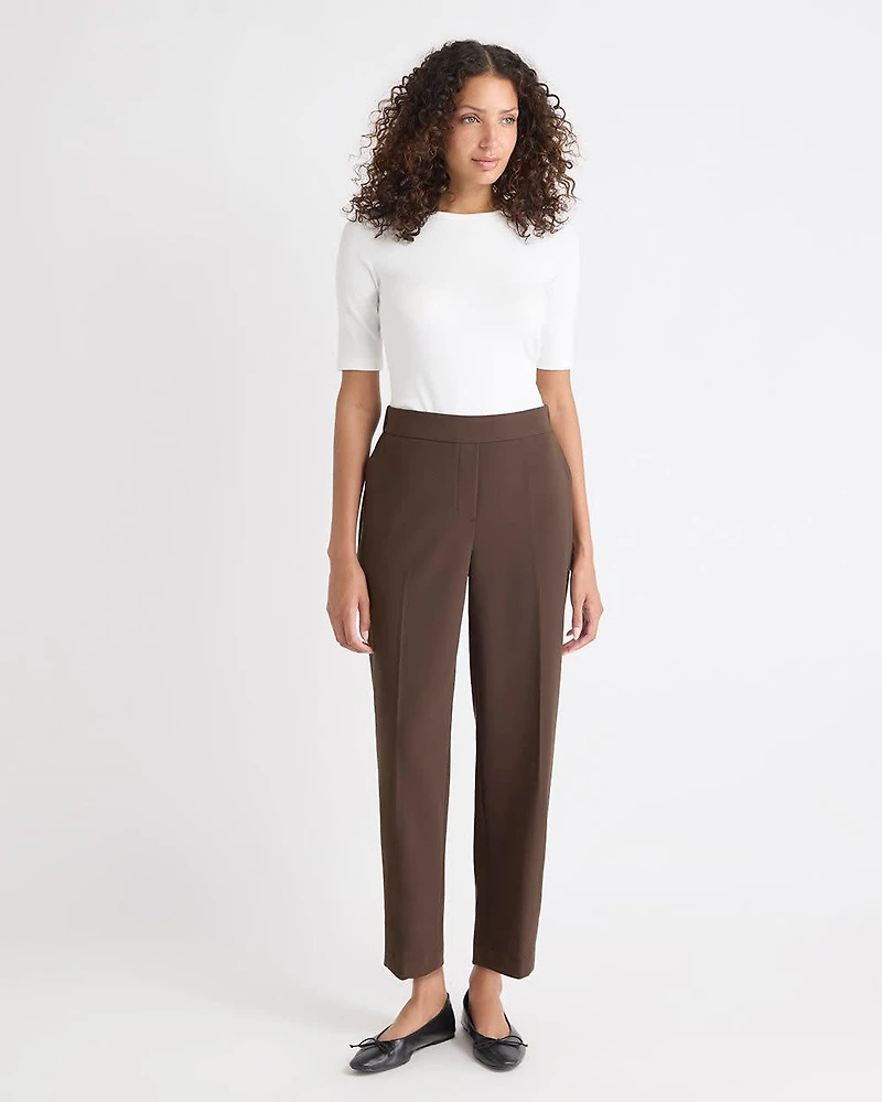 Pantalon Jogger Fluide à Taille Mi-Haute et Jambe Fuselée