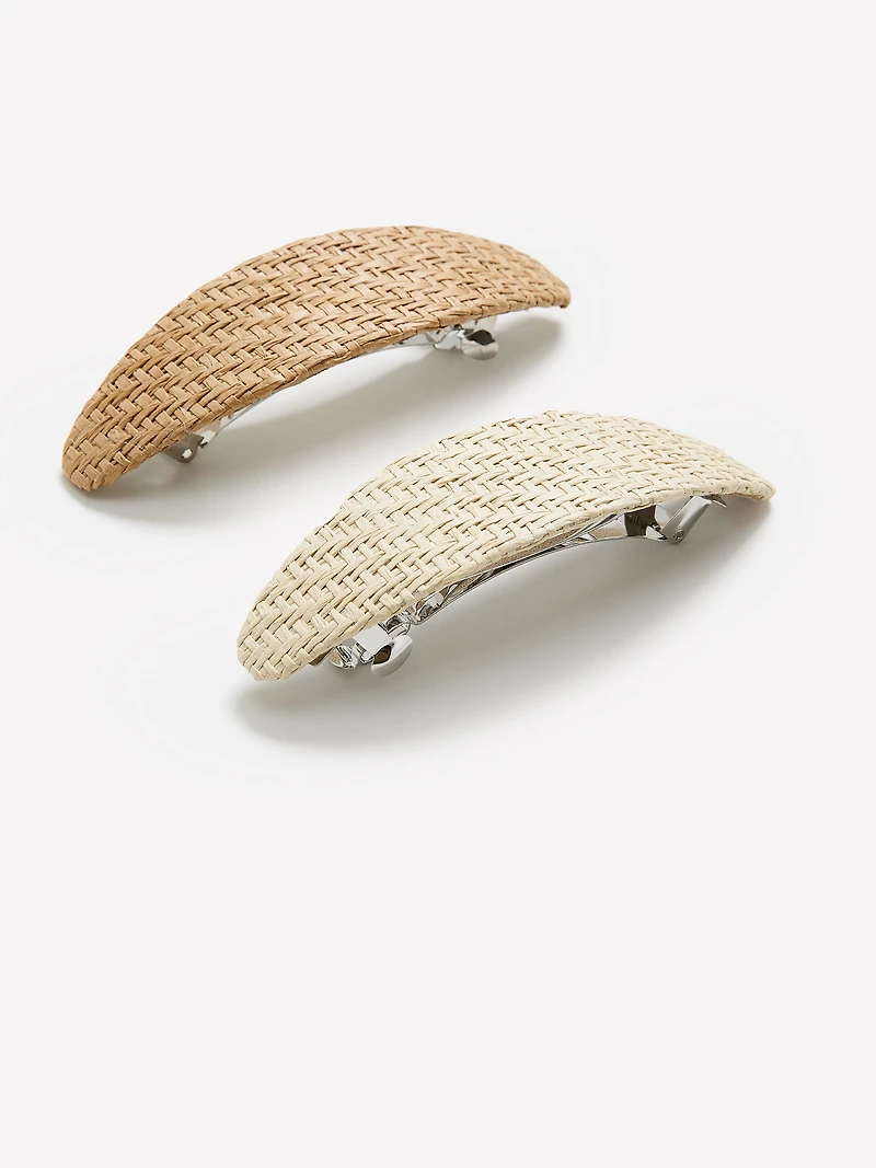 Raffia Hair Clips - Set of 2