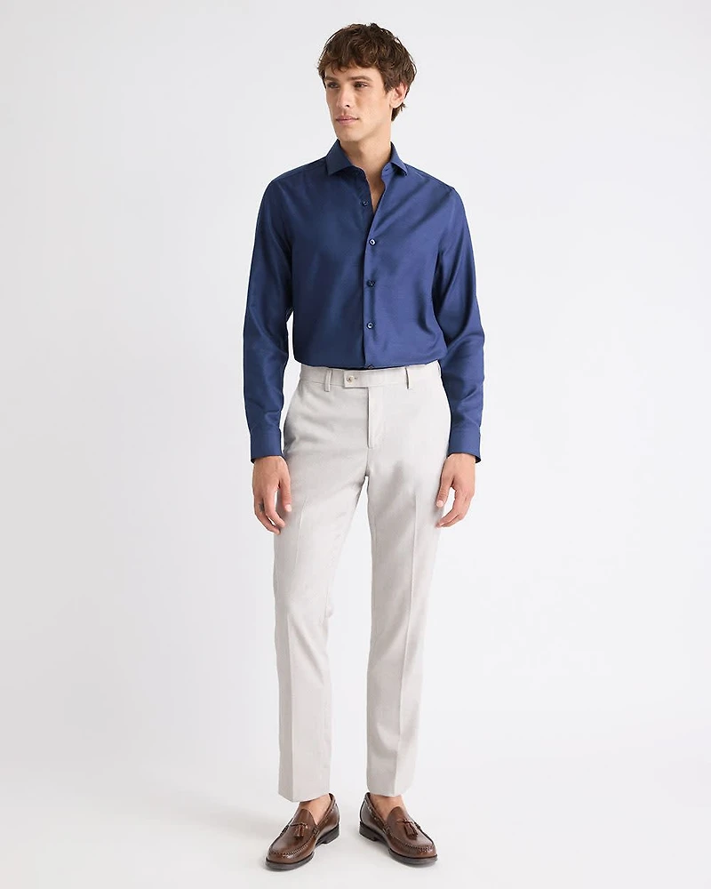 Chemise Habillée à Coupe Ajustée en Dobby Deux Tons